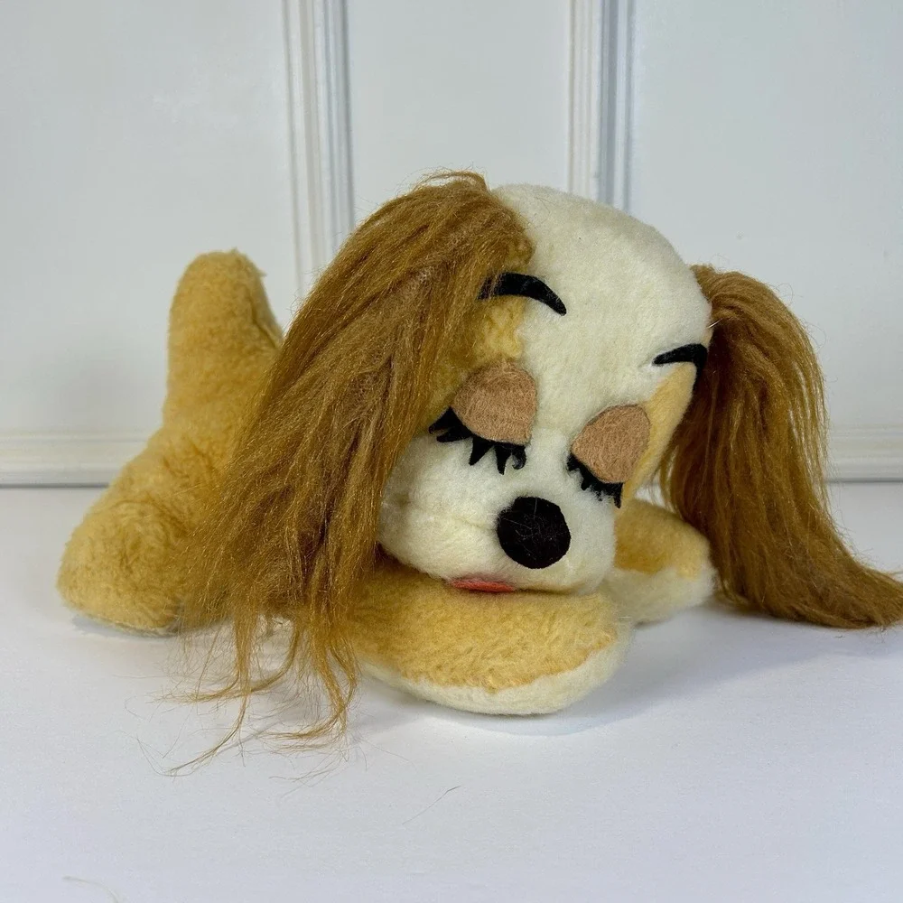 VTG 1960s Disney Lady & The Tramp Plush Sleeping California Stuffed Toys USA